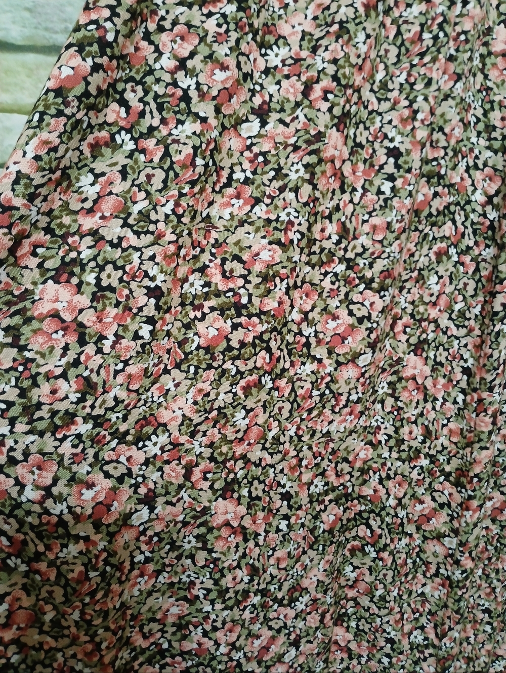 Southern Lady Large Floral Multicolor Button Skirt Cottagecore - Picture 3 of 4